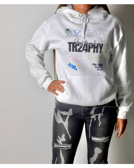 White "Tr24phy" Hoodie
